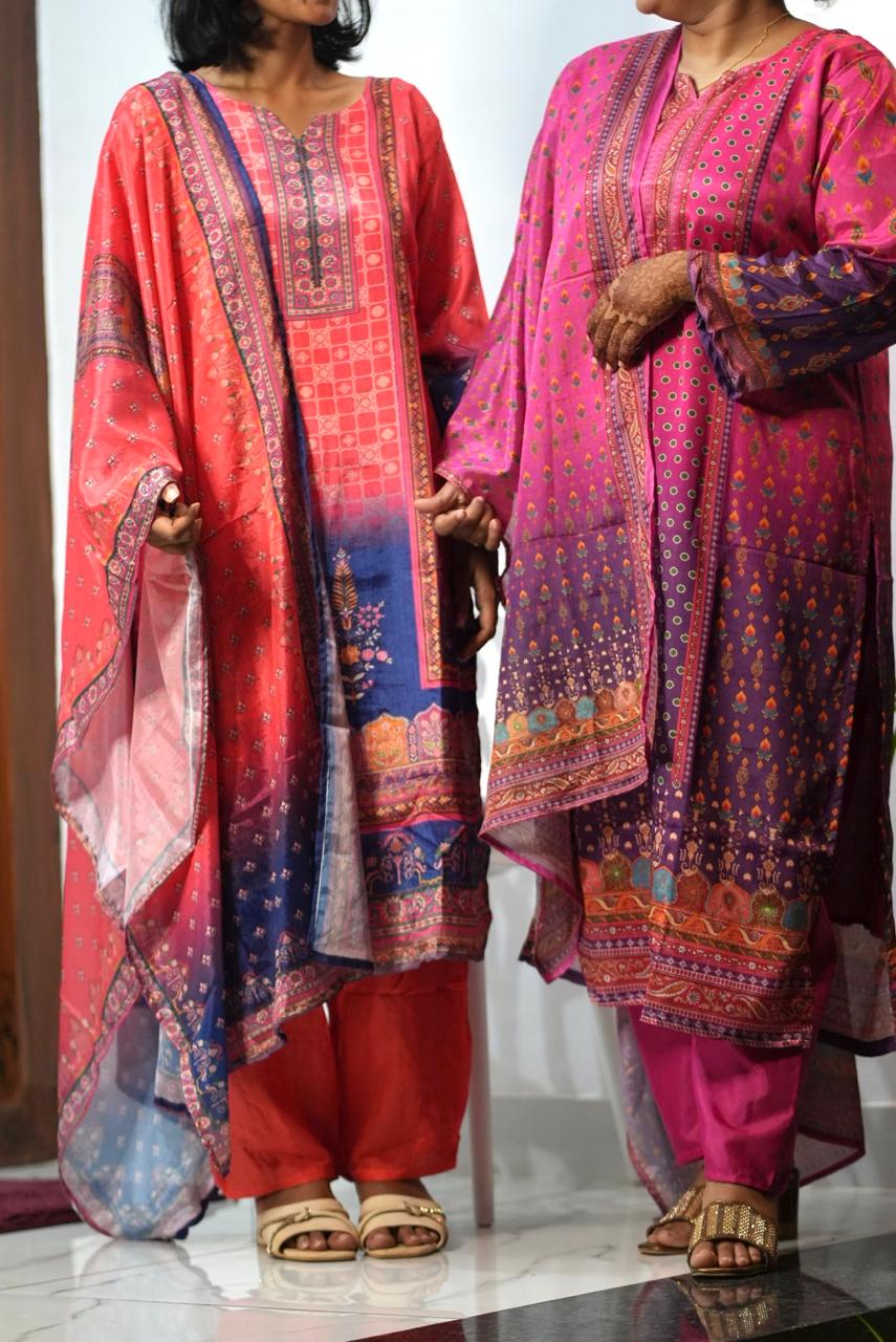 COLOURFULL WOMEN KURTI SET WITH DUPATTA