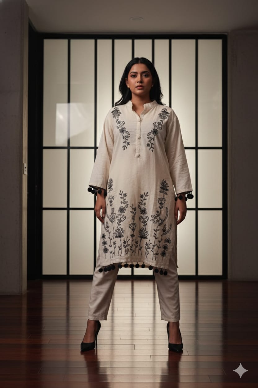 COTTON WOMEN KURTI WITH BOTTOMWEAR