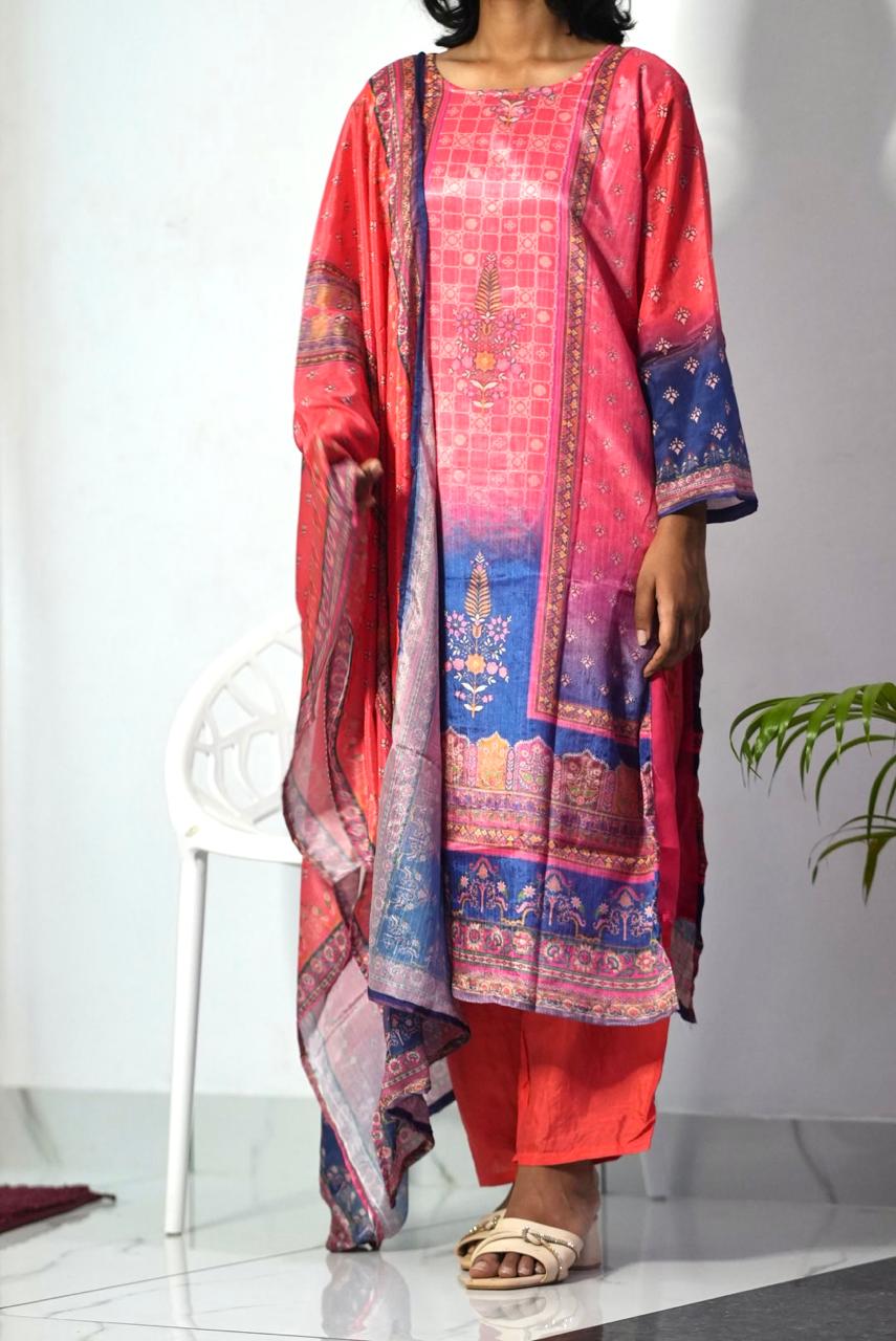 COLOURFULL WOMEN KURTI SET WITH DUPATTA